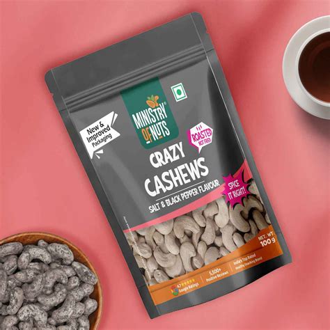 Crazy Cashew Black Pepper & Salt Flavour 100g – Ministry-Of-Nuts