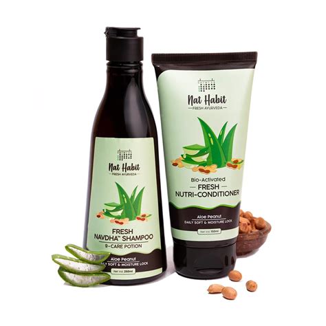 Buy Nat Habit Aloe Peanut Shampoo & Conditioner Combo for Women & Men ...