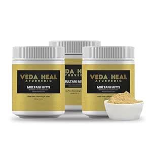 VEDA HEAL Ayurvedic 100% Natural Multani Mitti Powder(100GM x 3) For ...