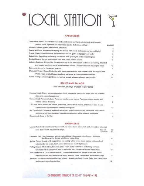 Local Station Menu - Updated October 2025