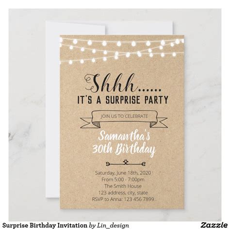 Surprise birthday invitation zazzle – Artofit