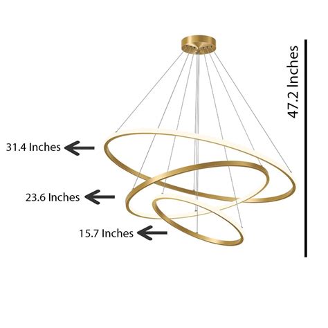 Three Ring GOLD LED Smart Voice Assist Chandelier | Smartway – Smartway ...