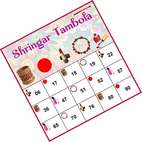 Buy Cultural Celebration Shringar Theme tambola Tickets Bingo housie ...