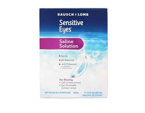 Bausch & Lomb Sensitive Eyes + Multi Purpose Sterile Saline Solution for Contact Lens Rinse, 24 ...