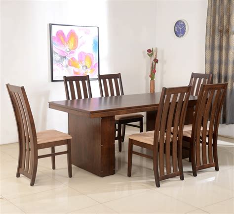Nilkamal Newark Solid Wood 6 Seater Dining Set Price in India - Buy ...