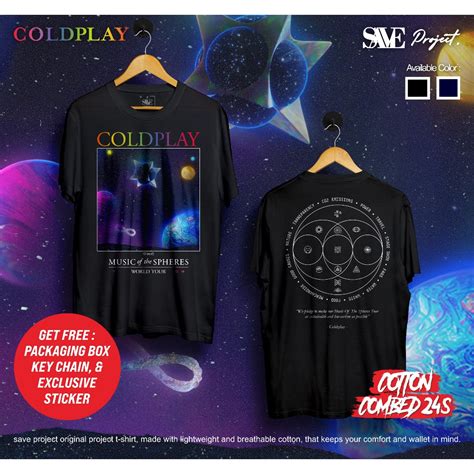 【hot】 Music OF THE SPHERES Coldplay T-Shirts | Shopee Thailand