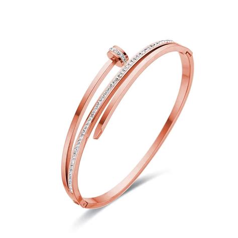 Sparkling Nail Shape Bracelet for Women – Élan D'Or