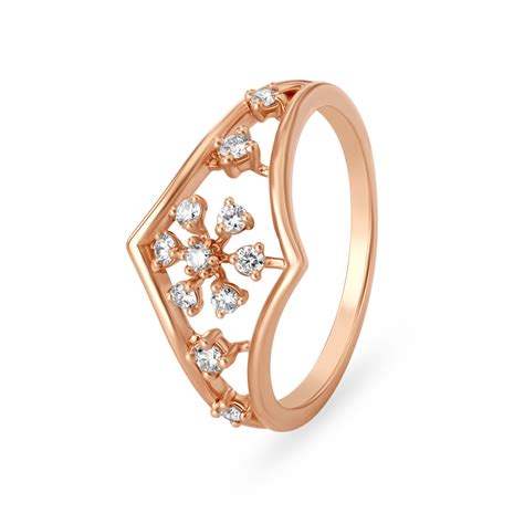 Opulent Floral Cluster Look Gold and Diamond Finger Ring