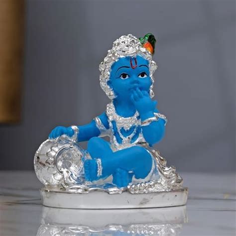 Buy PRD CARATCAFE Silver Bal Gopal Krishna Idol in 925 Pure Silver for ...