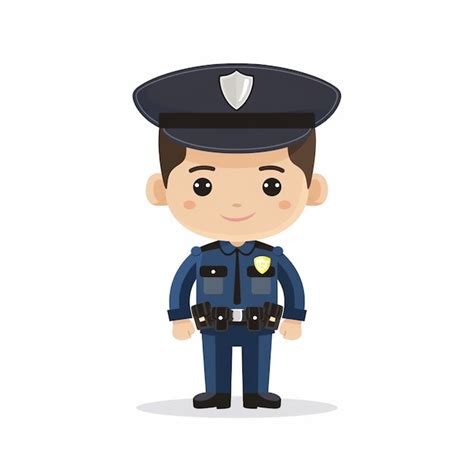 A cartoon of a police officer with a badge on his head | Premium Vector