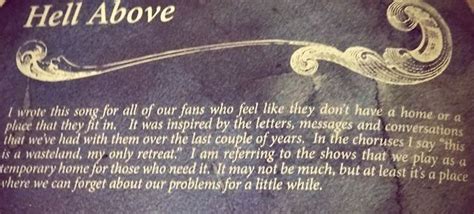 The meaning behind Hell Above. I love it.