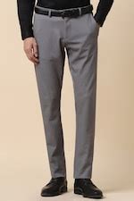 Buy Men Grey Slim Fit Textured Casual Trousers Online - 952796 | Allen ...