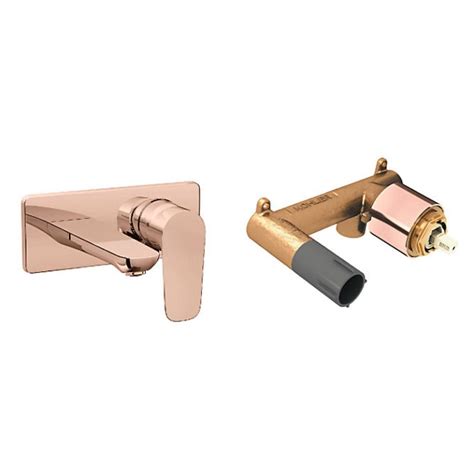 Kohler Wall Mounted Basin Mixer Aleo K-21969IN-4ND-RGD - Rose Gold on ...