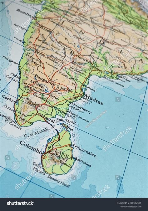 Map Southern India Sri Lanka World Stock Photo 2418682665 | Shutterstock