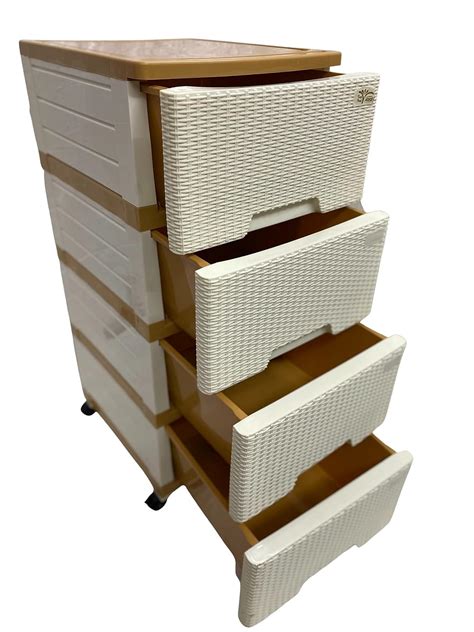 ARISTO Multipurpose 4 Plastic Drawers Modular Chest Storage Organizer ...