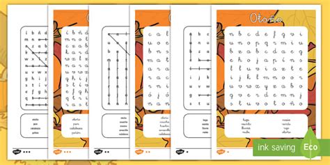 Sopa de letras de atención a la diversidad: Otoño