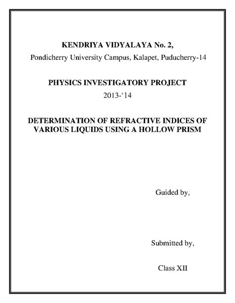 Investigation of Refractive Indices of Liquids Using Hollow Prism ...