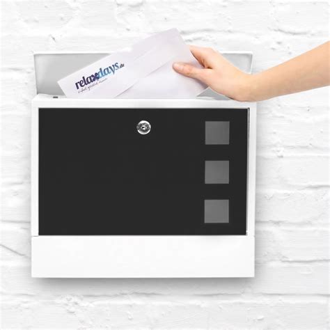 Modern Two-Colour Mailbox Letterbox Lockable Newspaper Slot 2 Keys ...