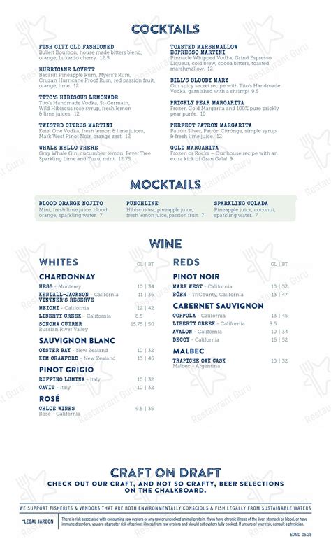 Menu at Fish City Grill restaurant, Edmond, E 15th St #104