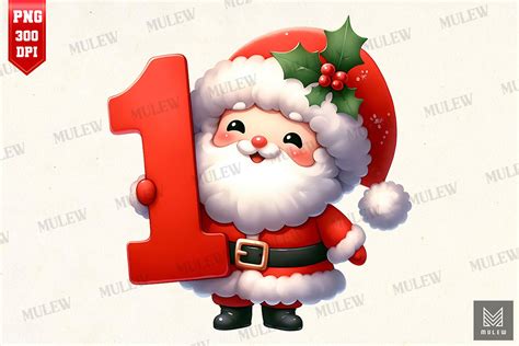 Christmas Santa Number 1 Clipart PNG Graphic by Mulew · Creative Fabrica