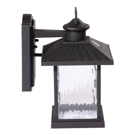 Buy Lumsden 7 in. Black Outdoor Integrated LED Wall Lantern Sconce with ...