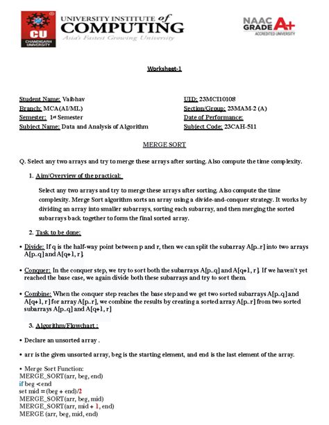 Image result for Merge Sort Algorithm in Daa