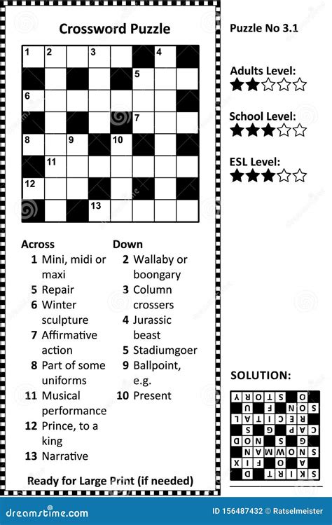 Crossword Puzzle Printable Easycrossword Puzzle
