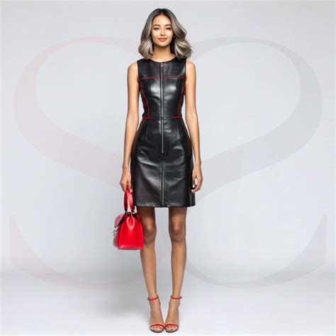 Genuine Leather Dress – Signature Red Stitch