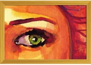 Pretty Eyes Paper Poster Golden Frame Paper Print - Abstract posters in ...