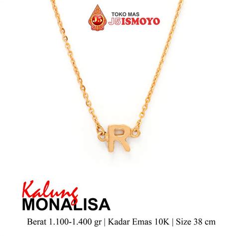 Jual Kalung Emas 10 Karat Choker Huruf Monalisa J5 Ismoyo - R - Kab ...