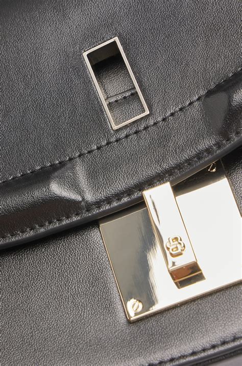 BOSS - Ariell shoulder bag in matte leather with gemstone strap - Black