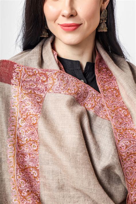 GI Natural Pashmina khudrang dourdaar sozni shawl – Kepra