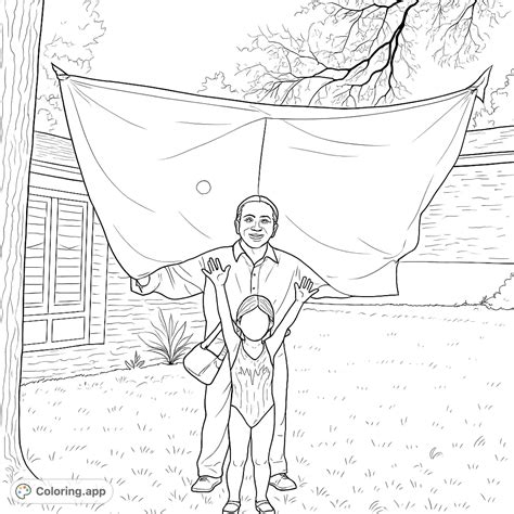 Joyful Duo with Flowing Fabric - Coloring.app