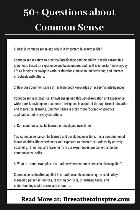 Image result for Common-Sense Questions with Answers