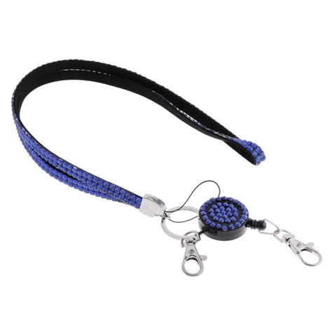 Lanyard ID Badge Card Holder Sparkling Phone Keys Neck Straps Dark Blu ...