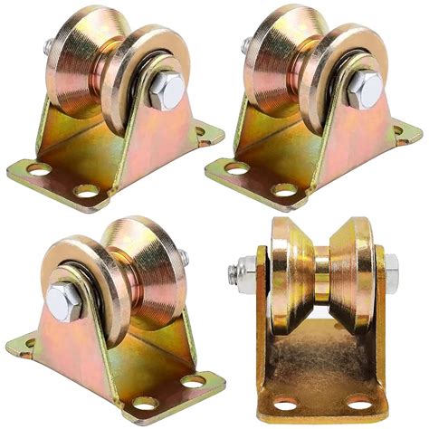 Buy 4 Pcs V Groove Pulley Wheels, Small Pulley Block 5mm with Bracket ...