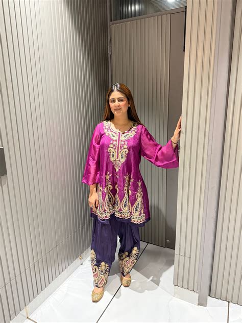 Purple Peplum Coord with Afghani Salwar – Shabad Forever