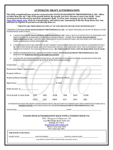 Fillable Online Sample Check Draft Authorization Form - ManageMore ...