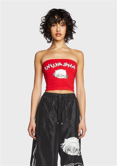 Dolls Kill x Inuyasha Graphic Tube Top - Red