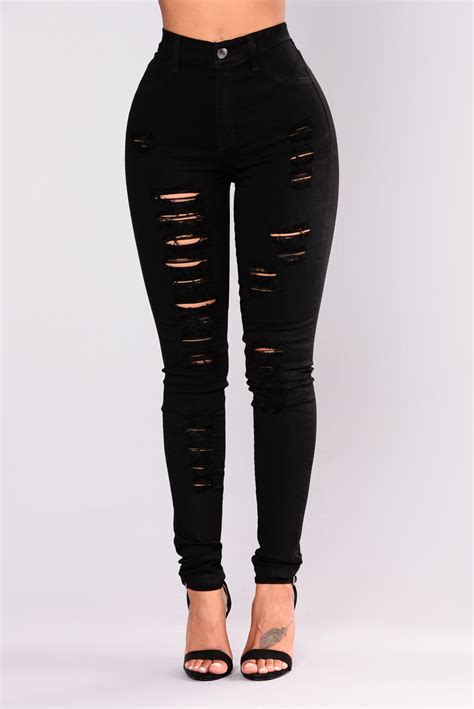 No Promises Distressed Skinny Jeans - Black