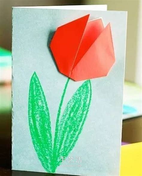【手工制作】简单折纸康乃馨 手工做一张漂亮的母亲节贺卡-原地。待命的文集-正解文集-正解网