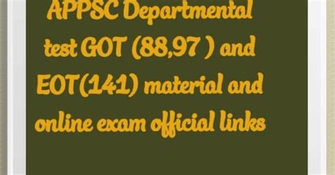 APPSC Departmental test GOT (88,97 ) and EOT(141) material and online ...