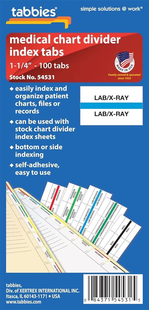 Tabbies Medical Chart Index Divider Tabs (TAB54531) : Amazon.in: Office ...