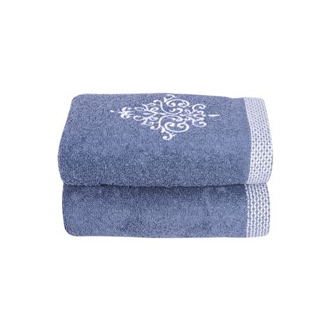 Rangoli 600 GSM Organic Royal Bamboo Hand Towels Set of 2 (Blue ...
