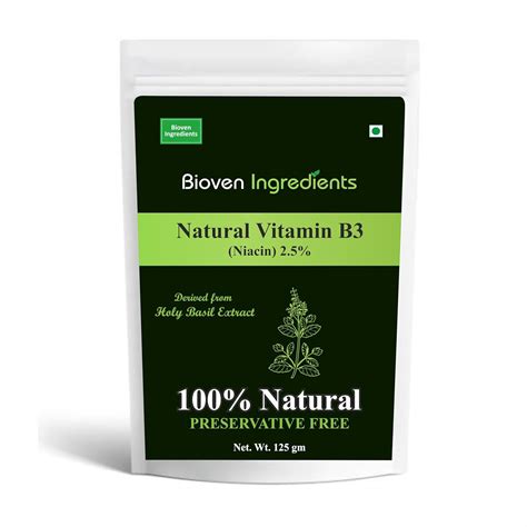 Bioven Ingredients Natural Vitamin B3 Powder, Derived from 100% Natural ...