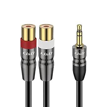 J&D 3.5 mm to Dual RCA Audio Cable, Heavy Duty 3.5mm Male to 2 RCA ...