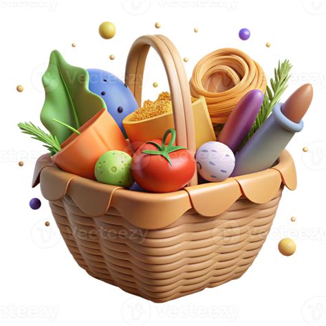 vibrant contemporary Farmers Market Basket with Fresh Produce ...