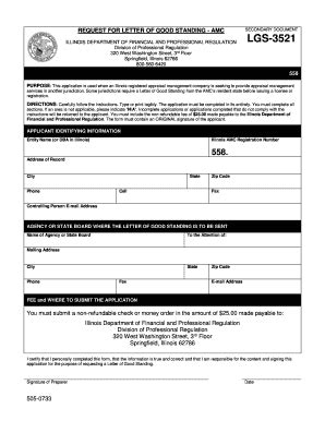 Fillable Online REQUEST FOR LETTER OF GOOD STANDING - AMC ILLINOIS ...