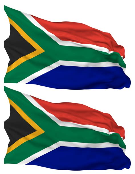 South Africa Flag Waves Isolated in Plain and Bump Texture, with ...