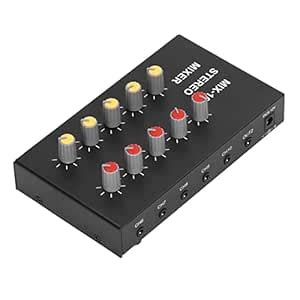 10 Channel Stereo Mixer, DC5‑12V Less Interference Amplifier Mixer ...